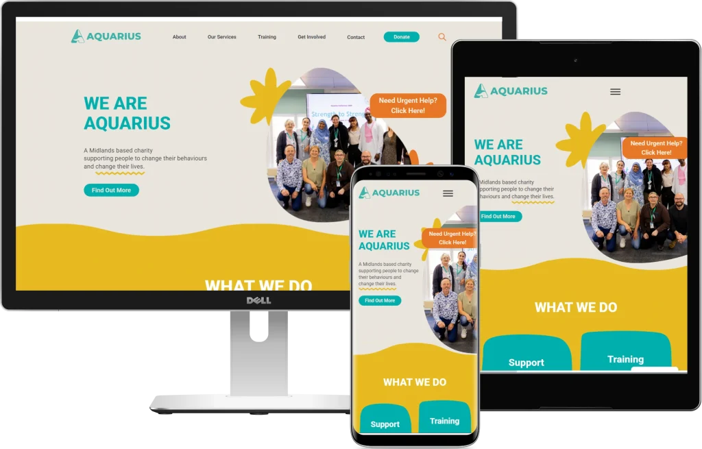 Aquarius website mockups.